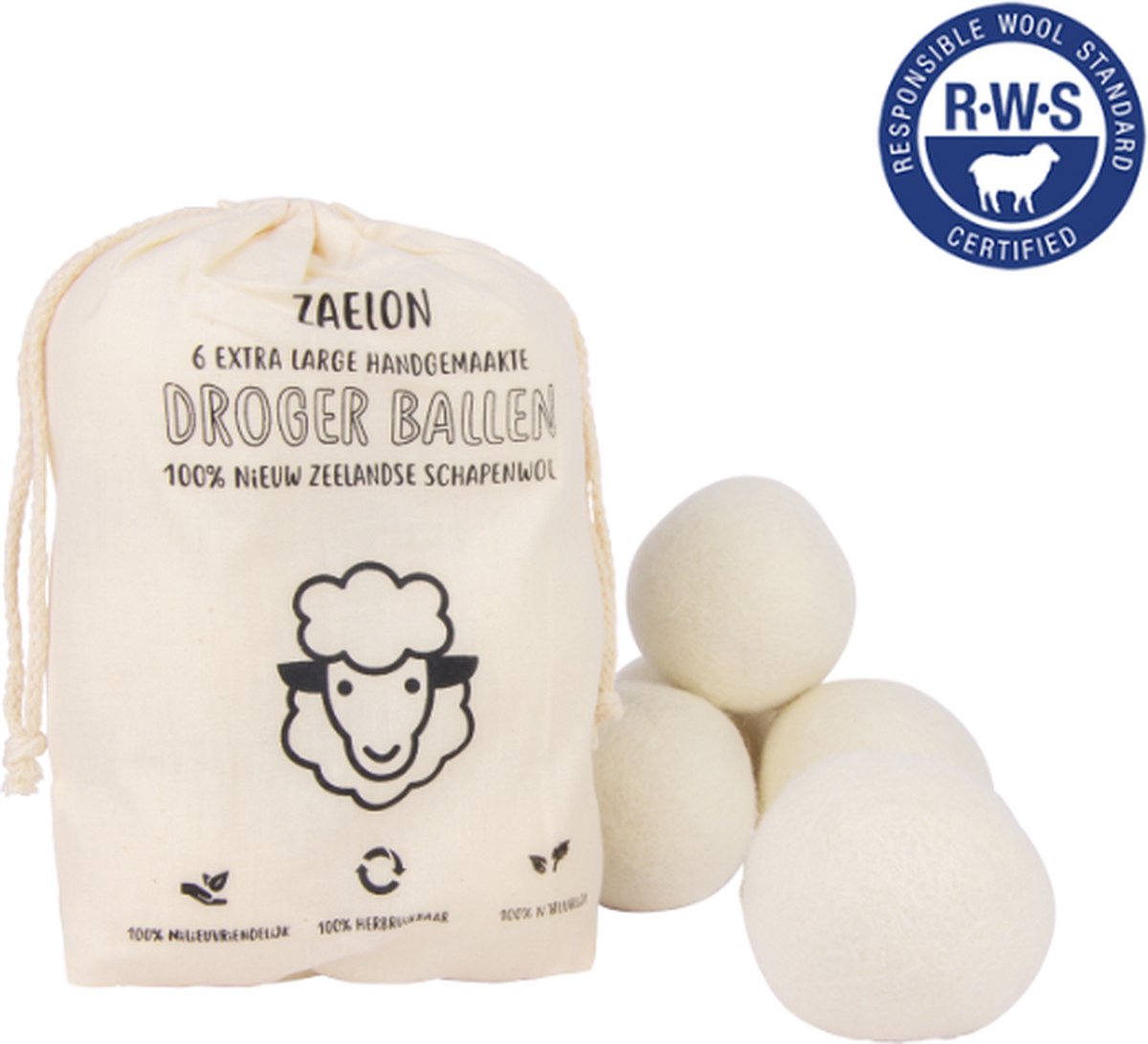 Goedkoopste Zaelon XL Drogerballen – 6 Stuks – Wasbollen – Wasballen – Wasdroger Ballen – Droogballen – Wol - Zero waste Dryer Balls - Duurzaam – Wasverzachter – Herbruikbare Drogerballen