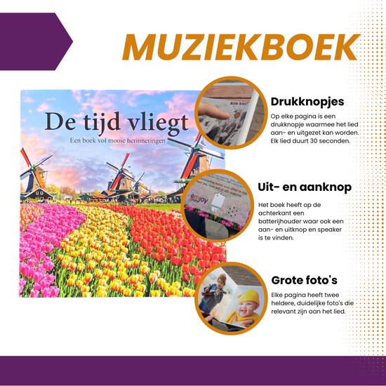 Muziekboek voor dementie - Emjoy - Muziekboek - De Tijd Vliegt - 5 liederenboek