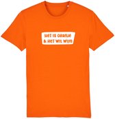 Het is oranje & het wil wijn Rustaagh unisex t-shirt L - Oranje shirt dames - Oranje shirt heren - Oranje shirt nederlands elftal -  WK voetbal 2022 shirt - WK voetbal 2022 kleding - Nederlands elftal voetbal shirt