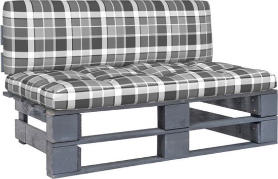 vidaXL tuinmiddenbank – pallet – grenenhout – grijs