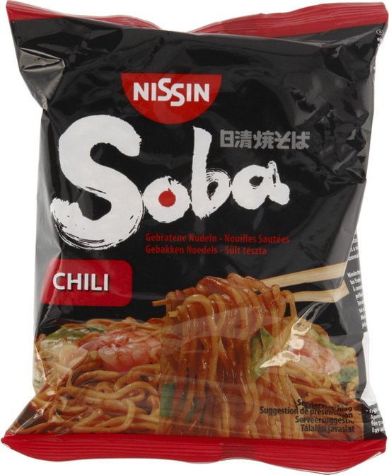 Nissin Soba Noedels / Noodles Chili 9 x 111 Gram bol