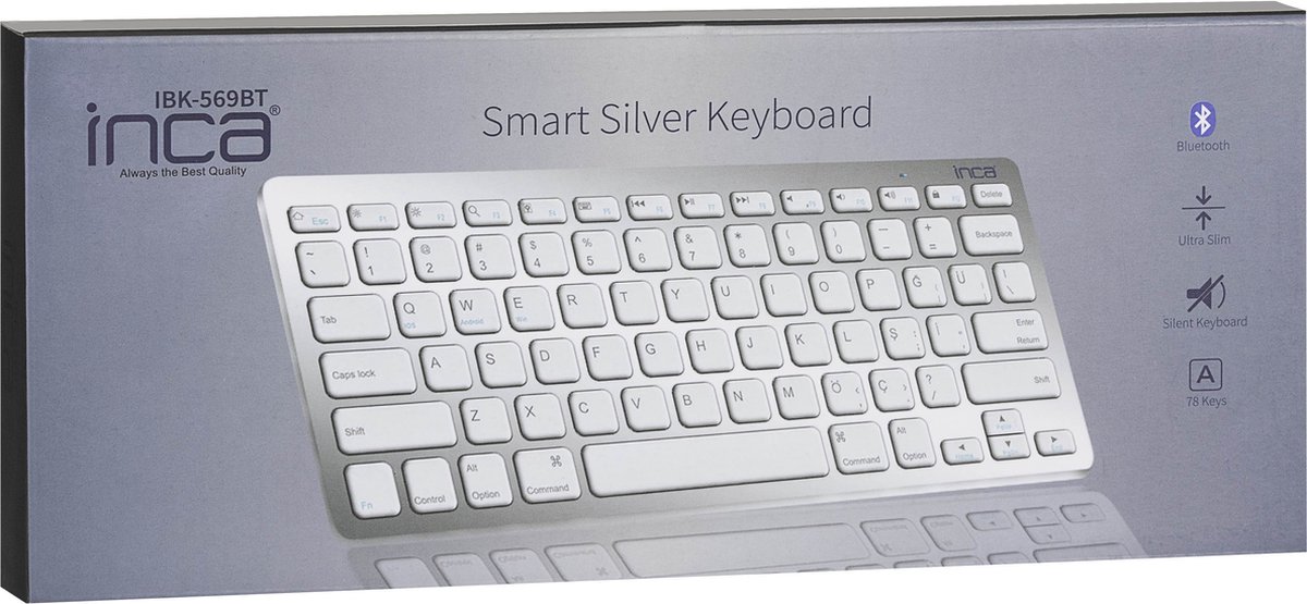 BasicTeQ: IBK-569BT QWERTY toetsenbord, Draadloos Bluetooth - Toetsenbord Voor Smart TV / Tablet / (Windows) PC / Apple Mac - iPad - Samsung - iPhone - Macbook - iMac / Android — cadeau in Gadgets - foto 5