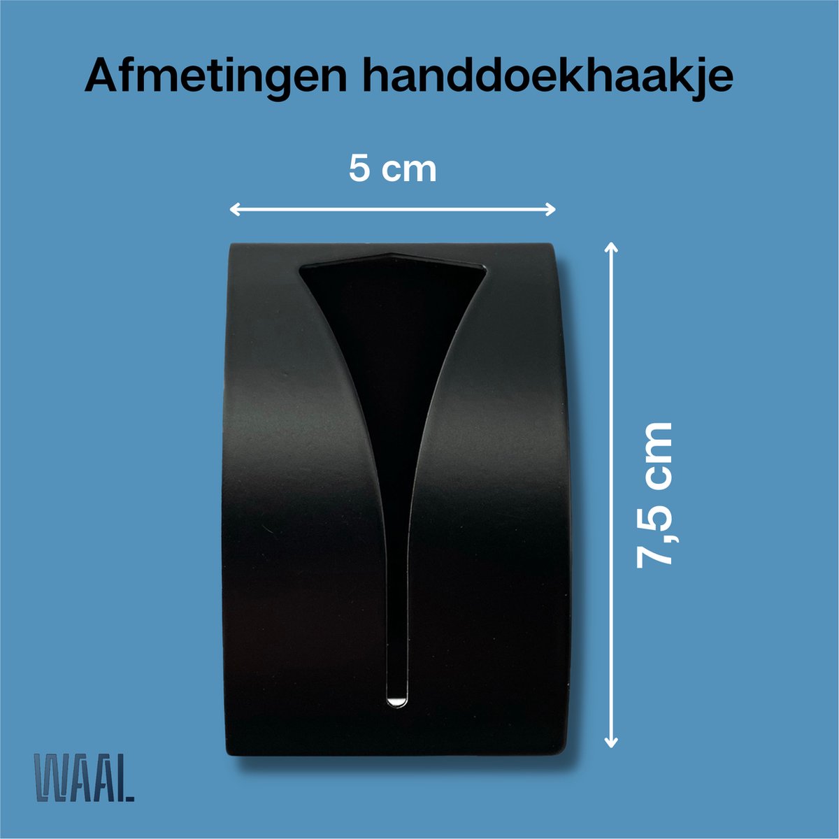 Waal© 2 Stuks RVS Handdoekhouders Zwart - Zelfklevend - Handdoek Klem