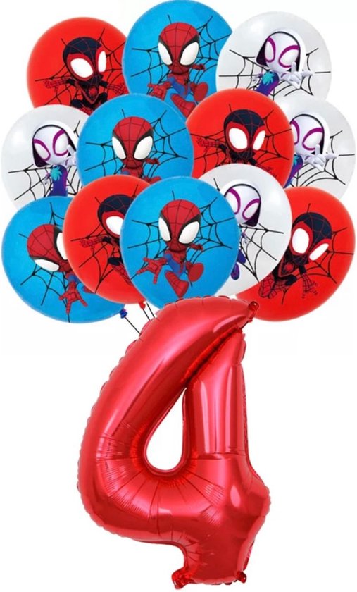 Spiderman ballonnen, 13 stuks, kinderverjaardagsdecoratie, superheldenballonnen verjaardagsdecoratie