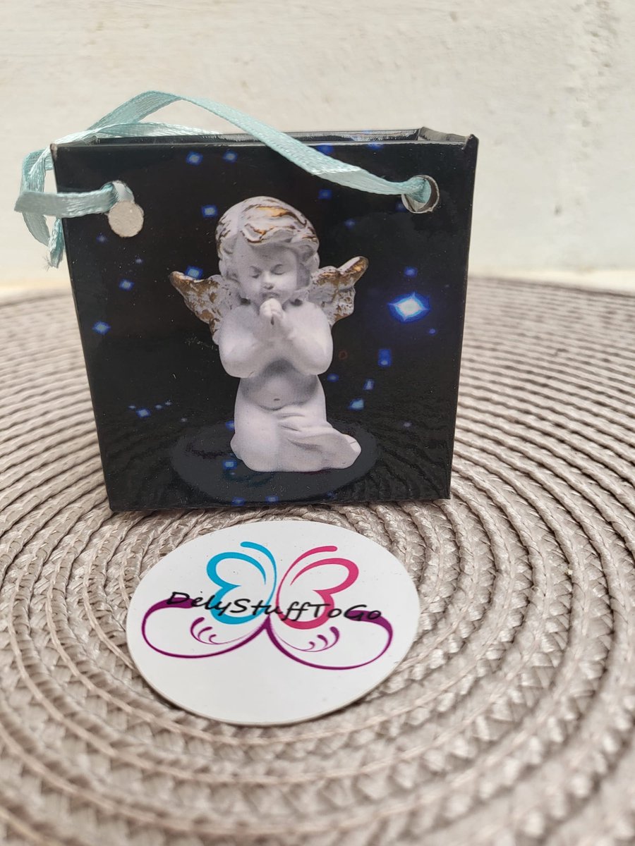 Geschenktasje Cross your Heart met engeltje - 5.3 - Polyresin ( 1 stuks)