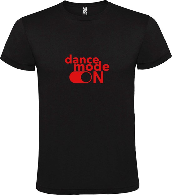 Zwart T-Shirt met “ Dance Mode On “ afbeelding Rood Size XS