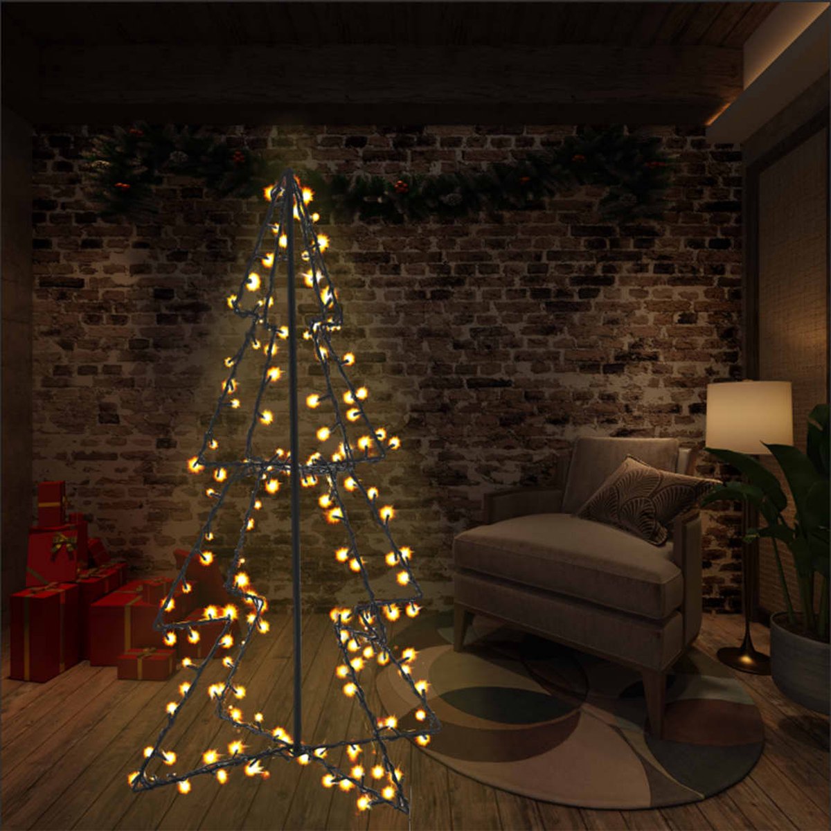 Prolenta Premium - Kegelkerstboom 160 LED's binnen en buiten 78x120 cm