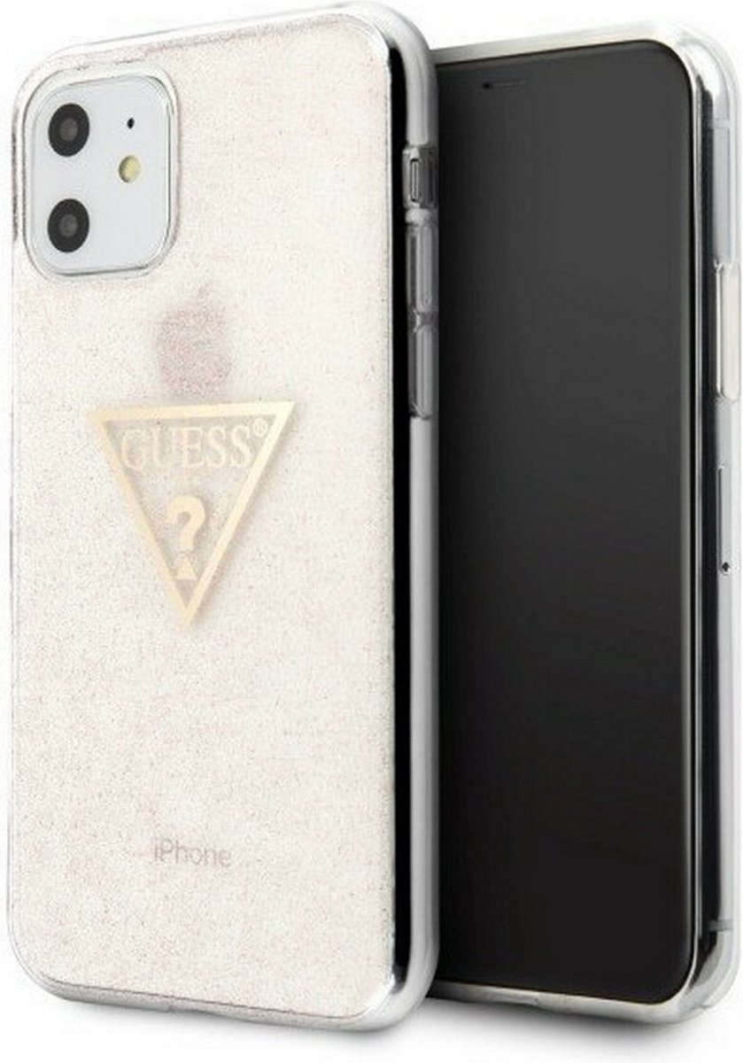 Guess Solid Glitter TPU Back Cover - Geschikt voor Apple iPhone 11 (6.1") - Roze