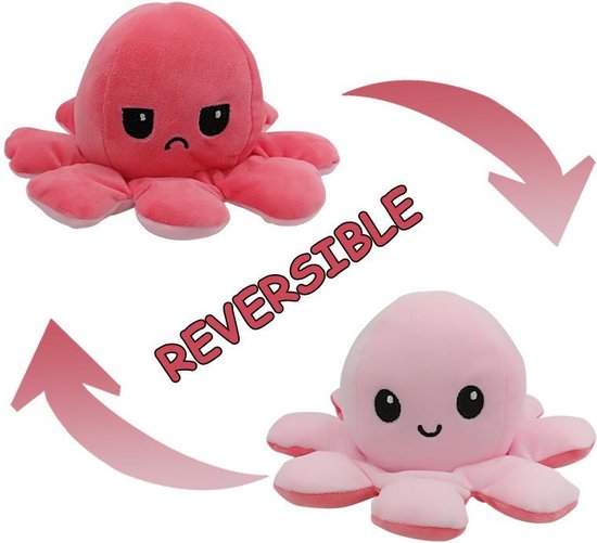 Mood octopus - Emotie octopus - Rood Roze 17 CM - Octopus knuffel - Knuffel  - Mood... | bol.com