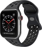 Bracelet Smartwatch en Siliconen - Convient au bracelet sport Apple Watch - gris foncé / noir - Taille: 42 - 44 - 45 - 49mm - Strap-it Watchband / Wristband / Bracelet