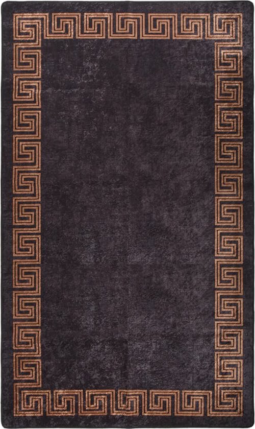 Vloerkleed - wasbaar - zwart - goud - anti slip - zacht - decoratie - bescherming - fluweel - weinig onderhoudt - 190 x 300 cm