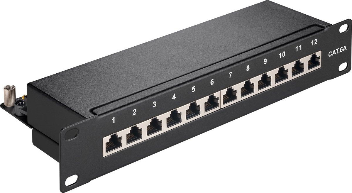 Goobay 10'' Patch Panel - 12 poorten - CAT6a (1U) - zwart