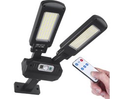 Maclean - Solar Lamp - Wandlamp - Buiten LED lamp - Lamp op zonne-energie met bewegings- en schemersensor - IP54 5W 2 × 450 Lumen 6500K