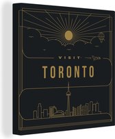 Canvas Schilderij Toronto - Skyline - Canada - 20x20 cm - Wanddecoratie