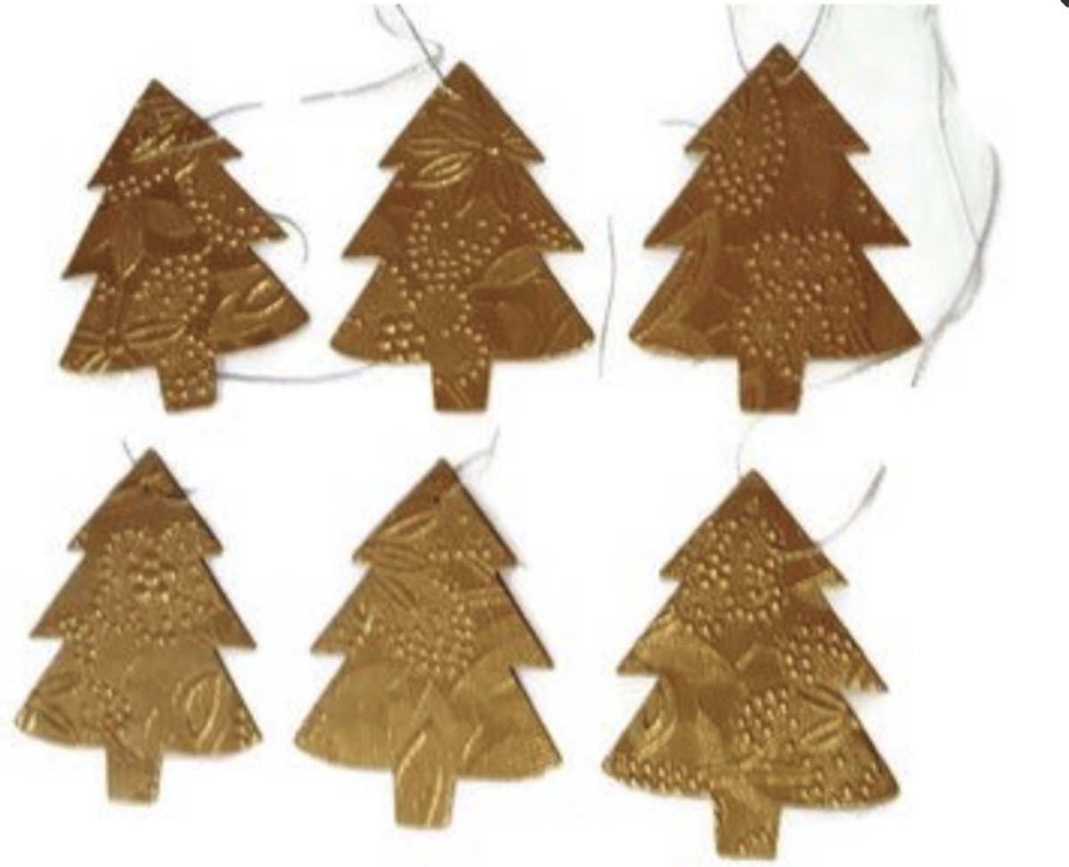 Imbarro Tree Ornaments, gold, set van 6