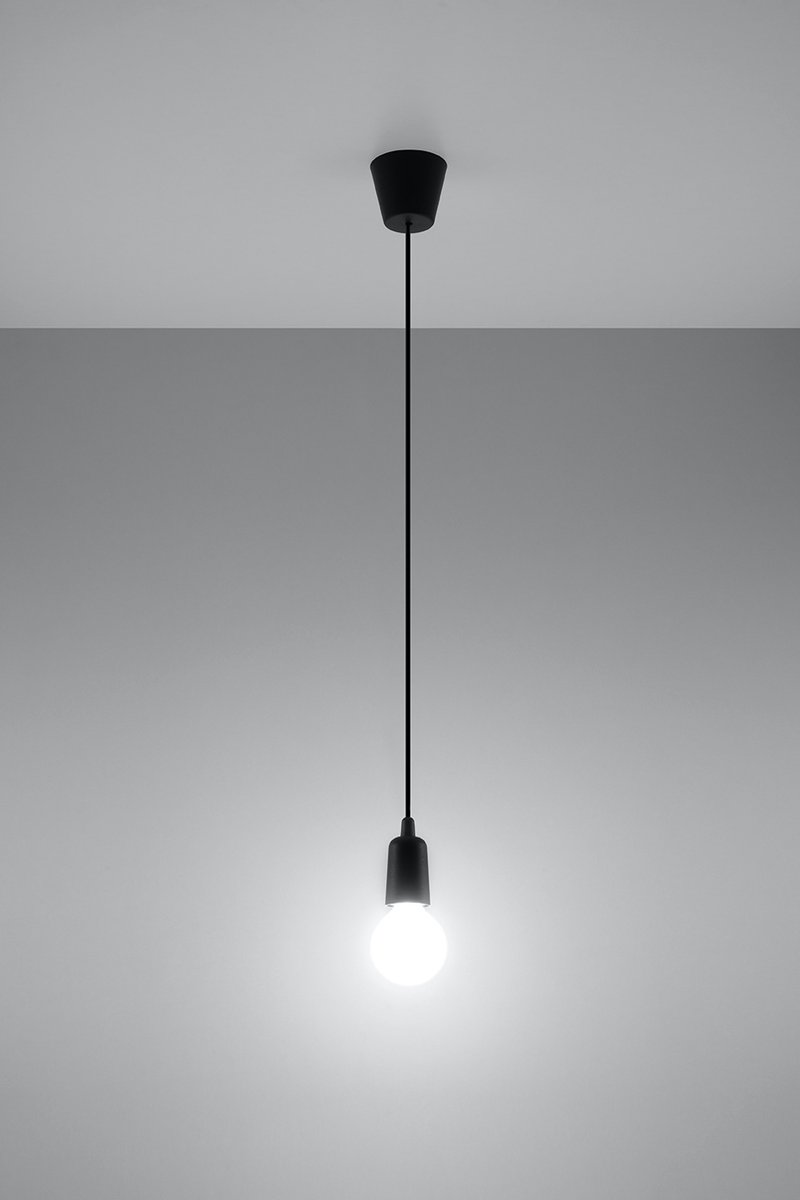 Light Your Home Fusion Hanglamp - Ø 9 Cm - PVC - 1xE27 - Woonkamer - Eetkamer - Black