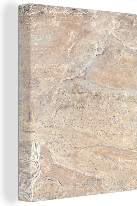 Toile Peinture Marbre - Citron Vert - Sable - Texture - 60x80 cm - Décoration murale