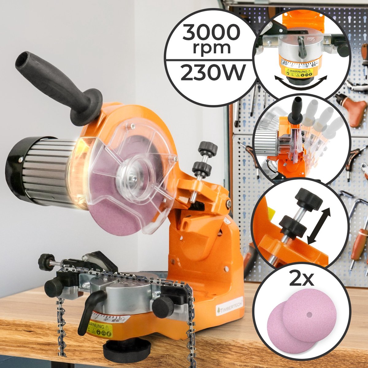 Affûteur de chaîne 220W - ELEM GARDEN TECHNIC