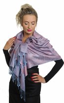 Foulard violet et lilas en laine cachemire ultra douce et pure soie. Peut être porté comme une écharpe ou un châle Pashmina. Dames, 200 * 70 cm, écharpe, foulards,