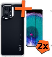 Hoesje Geschikt voor OPPO Find X5 Pro Hoesje Siliconen Cover Case Met 2x Screenprotector - Hoes Geschikt voor OPPO X5 Pro Hoes Back Case - Transparant