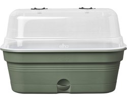 Elho Green Basics Kweektray Allin1 39 - Kweekbak met Deksel - 100% Gerecycled Plastic - Ø 39.0 x H 15.2 cm - Blad groen