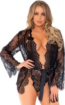 Floral lace teddy & robe