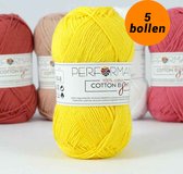 Cotton huit coton crochet jaune vif (1040) - 5 pelotes de 1 couleur