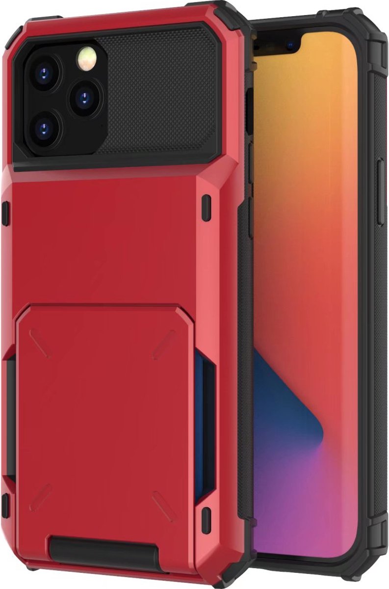 Hoesje geschikt voor iPhone 8 - Backcover - Pasjeshouder - Portemonnee - TPU - Rood