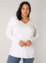 BASE LEVEL CURVY Alize Jersey Shirt - White - maat 1(48)