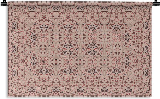 Wandkleed - Mandala - Vintage - Design - Roze - Wanddoek - Wandkleden voor binnen - Wandtapijt - Tapestry - Wanddecoratie woonkamer - 90x60 cm - Woondecoratie - Katoen - Muurdoek - Muurdecoratie - Muurkleed