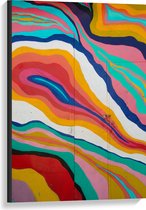 Canvas - Abstracte Meerkleurige Strepen - 60x90 cm Foto op Canvas Schilderij (Wanddecoratie op Canvas)