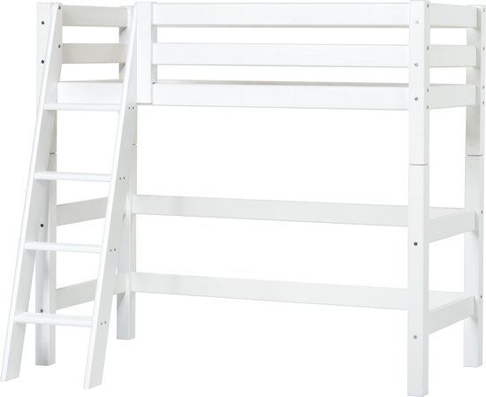 Hoppekids ECO Luxury halfhoogslaper 70x160 cm met schuine ladder, wit