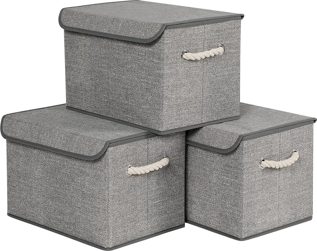 Mangata Stoffen Opbergdozen 33 x 38 x 33 cm, 3 Kubusvormige Opbergbakken voor Kallax-rekken, Kasten, Kasten (Roze en Wit