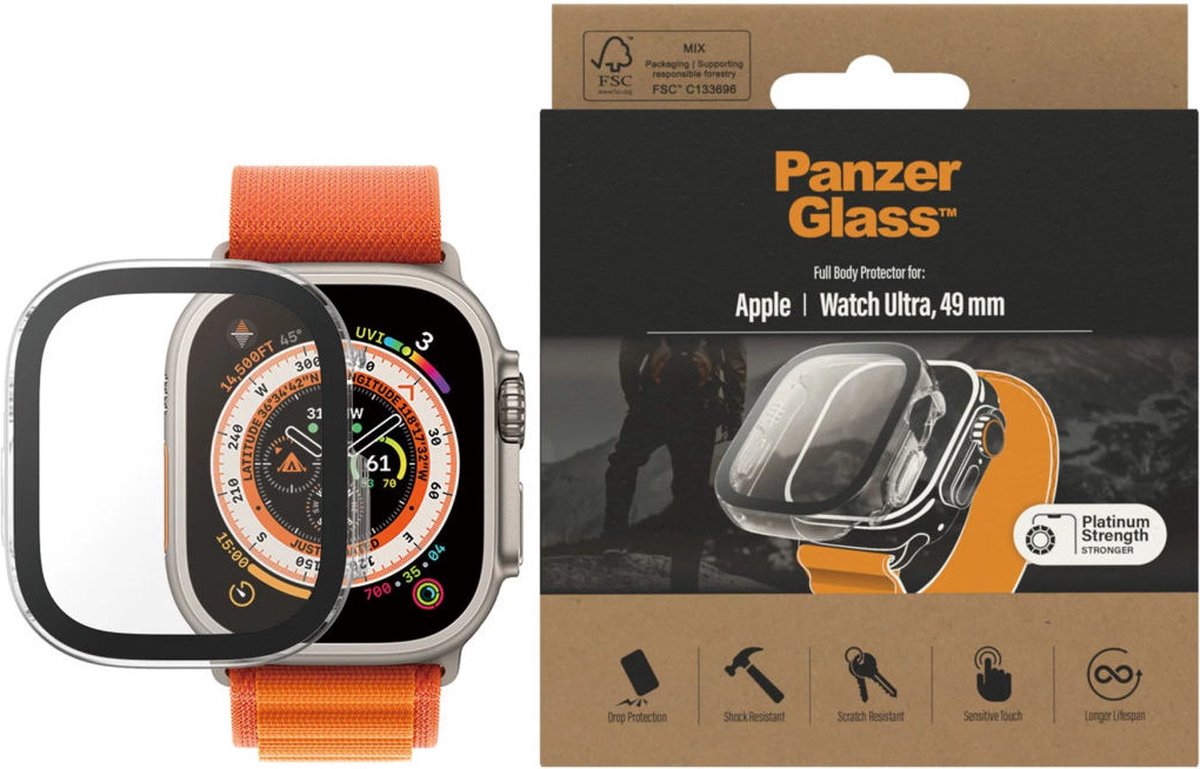 Panzerglass Fullbody Apple Watch - Ultra 49 mm - Transparant