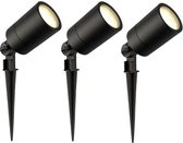Ledvion - 3X LED Prikspots - 2700K - Zwart - 5W - IP65