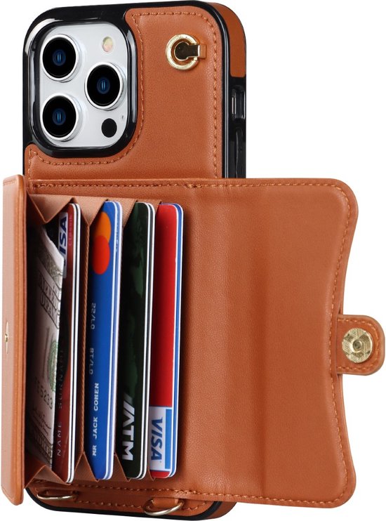 Coque Samsung Galaxy A71 - Coque arrière - Cordon - Porte-cartes - Portefeuille - Similicuir - Marron