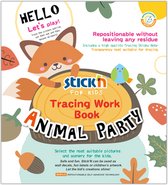 Stick'n Dieren Tekenboek - Stickerboek - Creatief - Educatief Speelgoed - Voor Kinderen