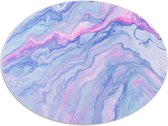 PVC Schuimplaat Ovaal - Mix van Blauwe en Paarse Kleuren - 96x72 cm Foto op Ovaal (Met Ophangsysteem)