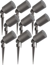 Ledvion - 9X LED Prikspots - Antraciet - IP65 - 5W - GU10 - 2M