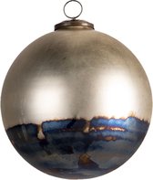Clayre & Eef Kerstbal XL Ø 17 cm Goudkleurig Zwart Glas Rond Kerstboomversiering