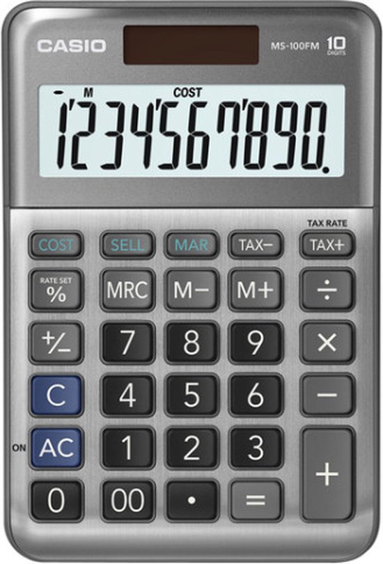 Casio MS-100FM - Calculatrice de bureau - Calcul facile des coûts, du prix  de vente et... | bol
