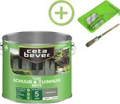 CetaBever Schuur & Tuinhuis Beits - Zijdeglans - Lindegroen - 2,5 liter Inclusief 6 delige beitsset