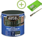 CetaBever Buiten Deur & Kozijn Meester Beits - Zijdeglans - Woudgroen - 2,5 liter Inclusief 6 delige beitsset
