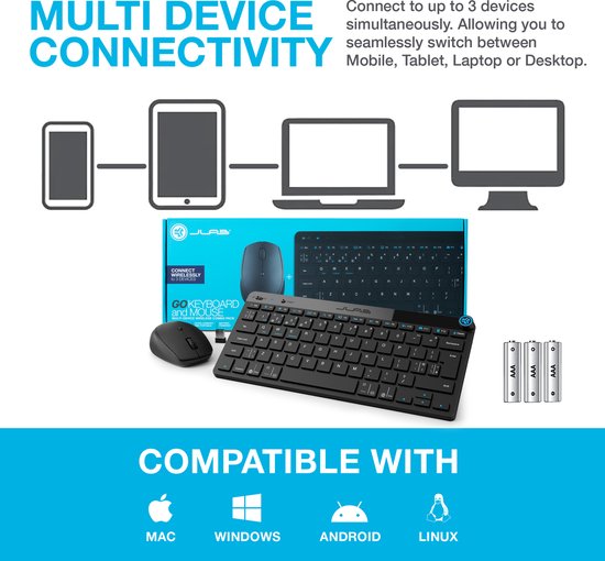 JLAB JBuds Draadloos Bluetooth Toetsenbord QWERTY - - Voor 23