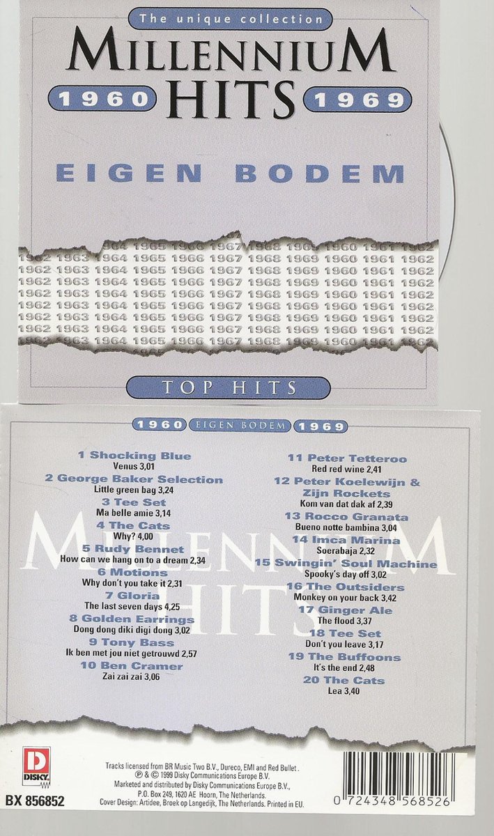 MILLENNIUM HITS EIGEN BODEM 1960-1969 - CD ALBUM