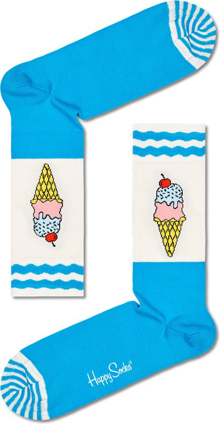 Happy Socks Sokken Met Print Ice Cream Blauw - Maat 41-46