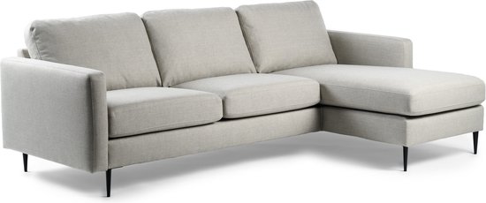 Twisted - Sofa - 3-zitbank - chaise longue links of rechts - beige - stalen pootjes - zwart