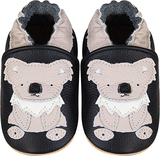 Somic Babyschoenen Jongens Leer - Baby Schoenen Meisjes Zachte Zool - Babyschoentjes Meisje Flexibele Zool - Antislip Eerste Loopschoentjes -Zachte Leren - maat M – 6-12 maanden - 12 cm - Koalaworld.kgm