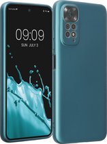 kwmobile metallic telefoonhoesje van TPU - geschikt voor Xiaomi Redmi Note 11 / Note 11S - Flexible case voor smartphone - In Metallic carabisch blauw