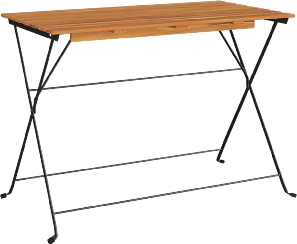vidaXL Bistrotafel inklapbaar 100x54x71 cm massief acaciahout en staal